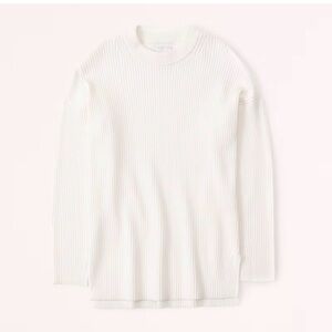 Abercrombie & Fitch LuxeLoft white women’s Oversized Ribbed CrewSweater